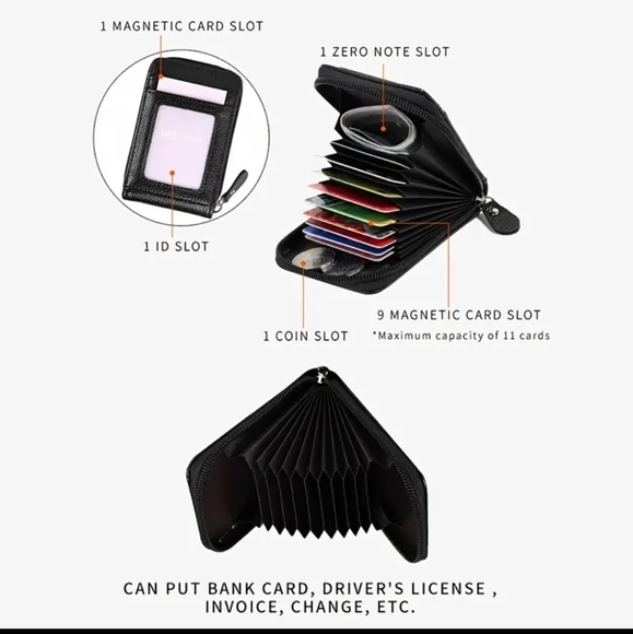 RFID Blocking Zipper Clutch Wallet with 12 Card Slots for Women, Mauve Pink - Picture 2 of 2